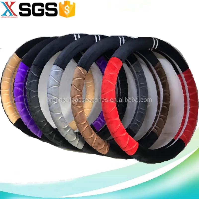 Wholesale Anti-slip car leather steering wheel cover in multi color