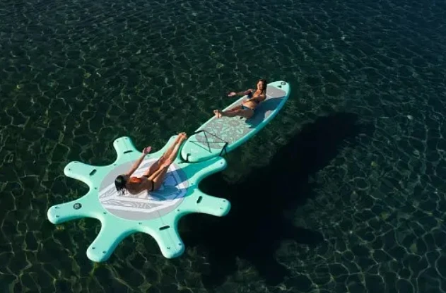 Customized Inflatable Surf Platform Station - SUP Yoga Dock for Floating Fitness and Fun Activities