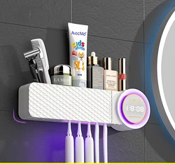 Large-Capacity Toothbrush Holder Drying Sterilizing Toothbrush Large-Screen Digital Display Tooth Brush Sterilizer