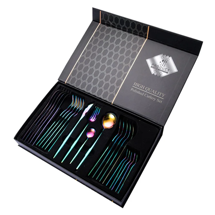 Stainless Steel Tableware 24-piece Set Creative Knife Fork and Spoon Gift Set LOGO Customization