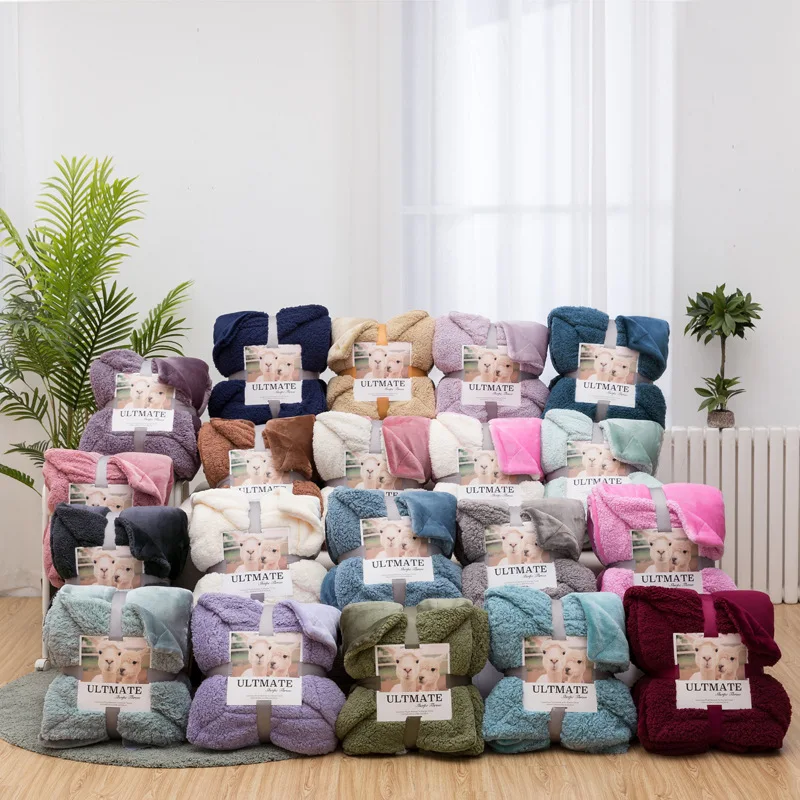 Hot selling throws blanket for sofa sherpa throw blankets fleece