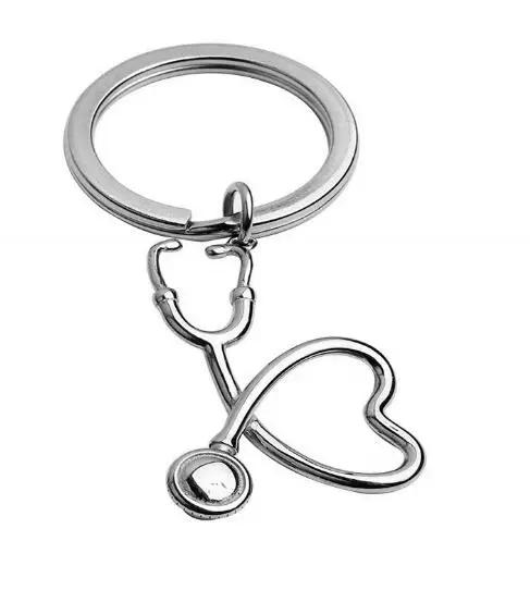 Factory Price EMT Nurse and Doctor Cylinder Needle and Stethoscope Medical Metal Keychain