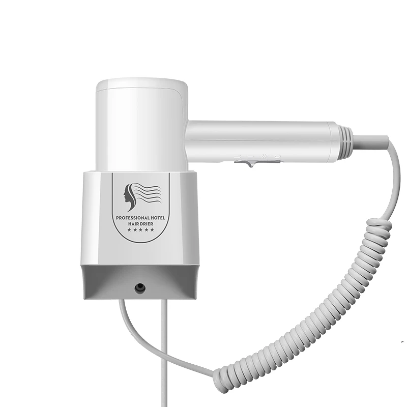 Custom printed LOGO hotel bathroom high power wall hanging hair dryer