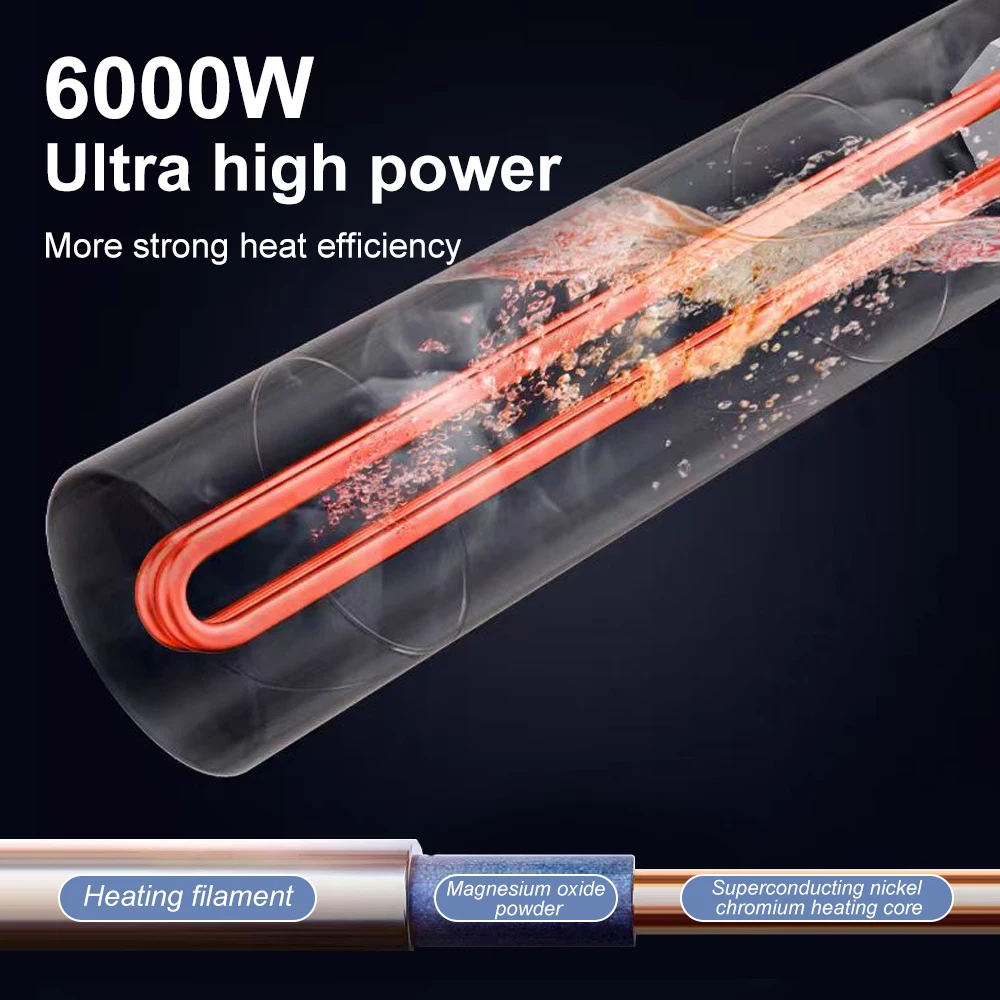 Bathroom heating tankless instant hot showers portable electric water heater 6KW 240V for Shower wholesale water