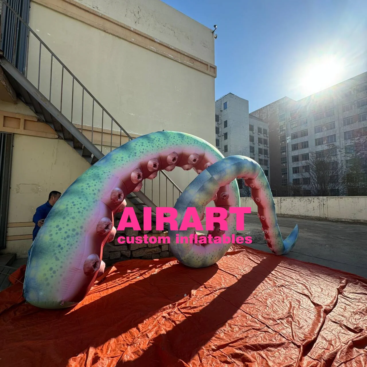 Giant roof decoration inflatable octopus tentacle inflatable squid
