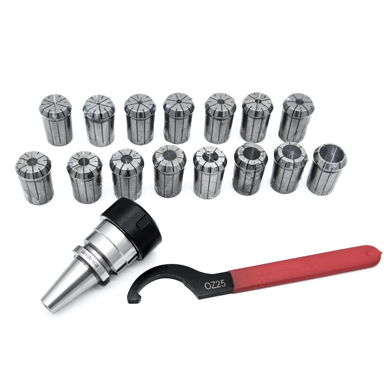 BT30 OZ25 Collet Chuck 17pcs/set BT30 OZ25 Milling Chuck Holder  with 15pcs OZ25 Collet  For clamping tools on milling machines