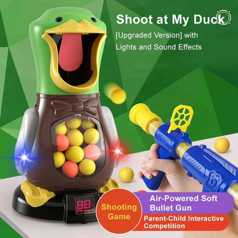 Wholesale Aerodynamic Soft Gun Children Toys Beat Me Duck Multi-player Interactive Shooting Toy Light Sound Soft Bullet Gun