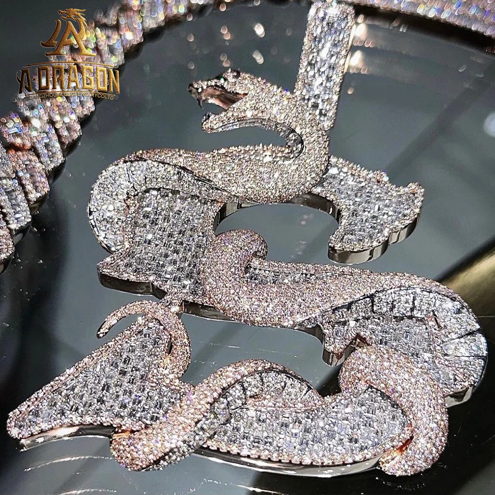 Factory Custom Iced Out VVS Moissanite Lab Diamond Name Chain Pendant Pass Diamond Tester Two-color Electroplating Fine Jewelry