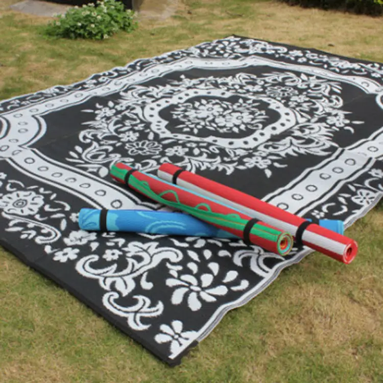 ZNZ Recycled Products Camping RV Mat 6 ft x 9 ft Polypropylene Classical Reversible Patio Mat