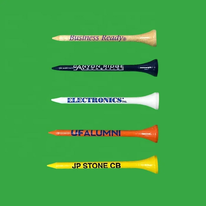 Customized Printed Logo Professional 54mm 70mm 83mm 2 3/4 inches Eco-Friendly Wooden Bamboo Paper Box Bulk Golf Tees