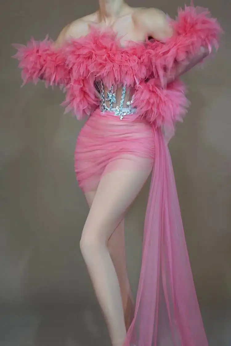 Sexy See Through Mesh Crystal Sequin Birthday Banquet Dress Outfit Set Off Shoulder Club Dinner Dress Women Mini Evening Dress