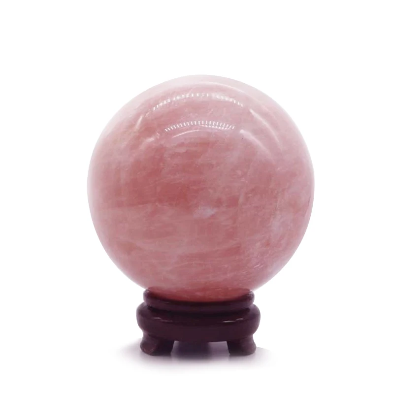 Rose pink quartz healing Jade Ball Crystal Feng Shui Decorative Ball
