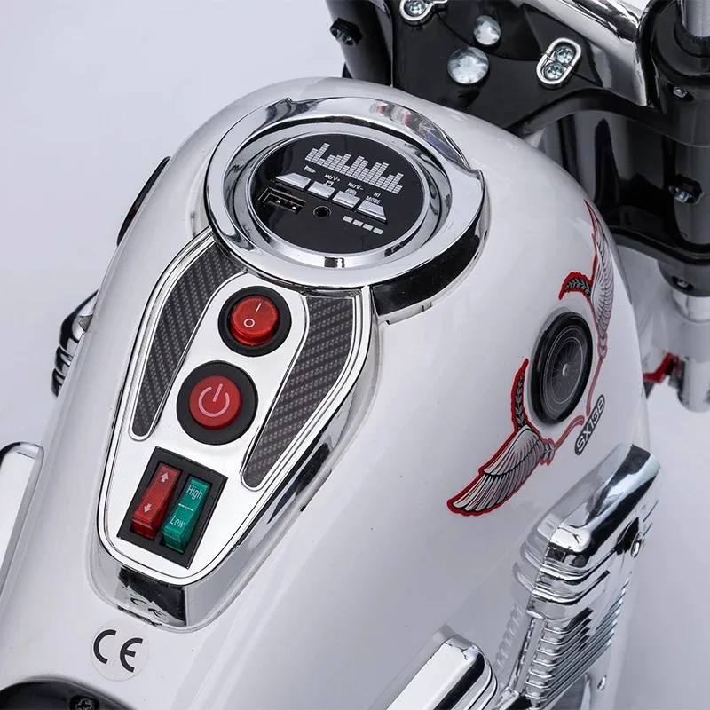 Istaride 12v Baby Ride On Car Bike Toy Three Wheels Motorbike Kids Electric Car 2 Seater Motorcycle For Kids