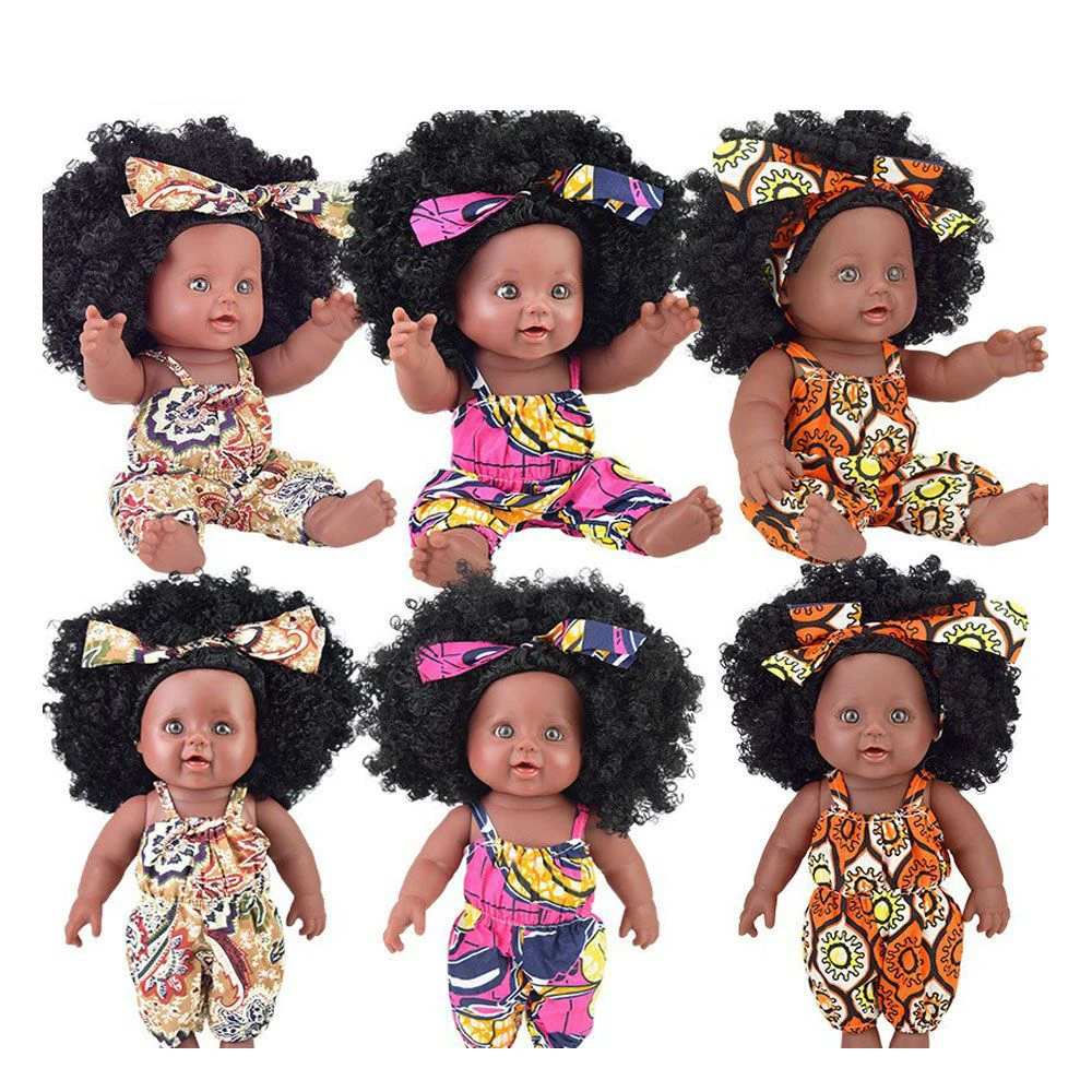 Kitted 23 Styles 30cm Black Reborn Baby Dolls With Afro Hair And Clothes For Girls