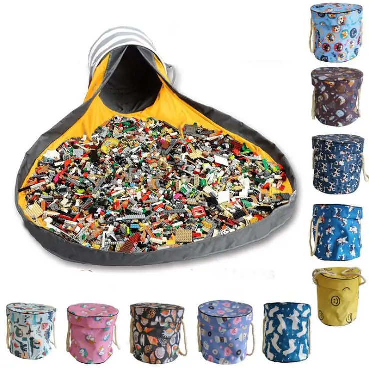 Китайский завод, Лидер продаж, детский игровой коврик из ткани Оксфорд для детских игрушек, портативный игровой коврик для быстрого хранения, сумка для хранения игрушек