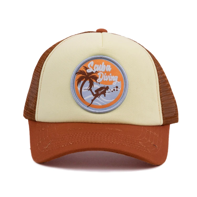 High Quality Women Blank Foam Mesh Baseball Gorra Custom 3D Embroidery Patch Vintage Distressed Trucker Hat Cap Wholesale