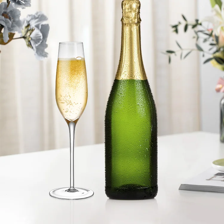 Champagne Flutes, Edge Champagne Glass Set of 6 - Modern & Elegant for Women, Men, Wedding, Anniversary, Christmas, Birthday