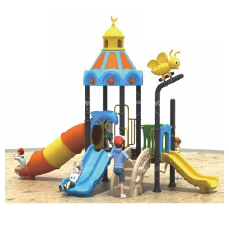 Outdoor park small plastic children tube slides sets kids outdoor slide playground