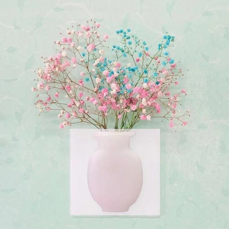 Coolnice magic removable self-adhesive creative wall hanging silicone vase