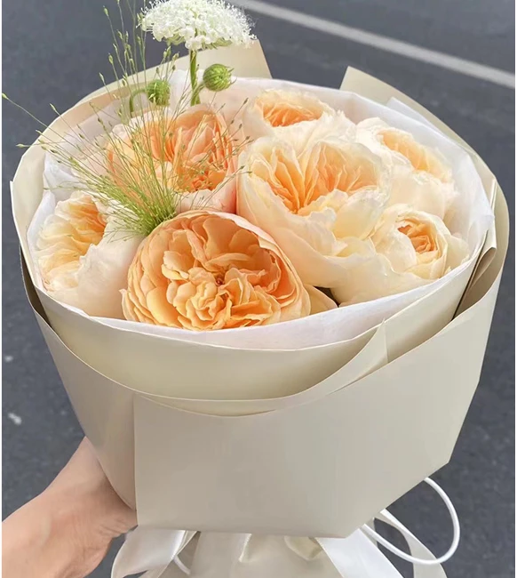 Hot selling high quality double sided two color flower wrapping paper matte waterproof bouquet florist supplies
