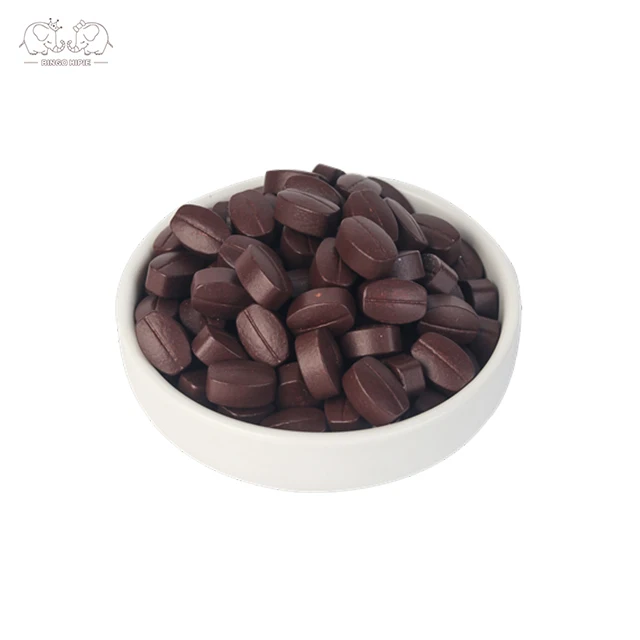 Customized Chewing Flavor Press Sweet Coffee Bean Shaped Cocoa Flavor Bulk Candy
