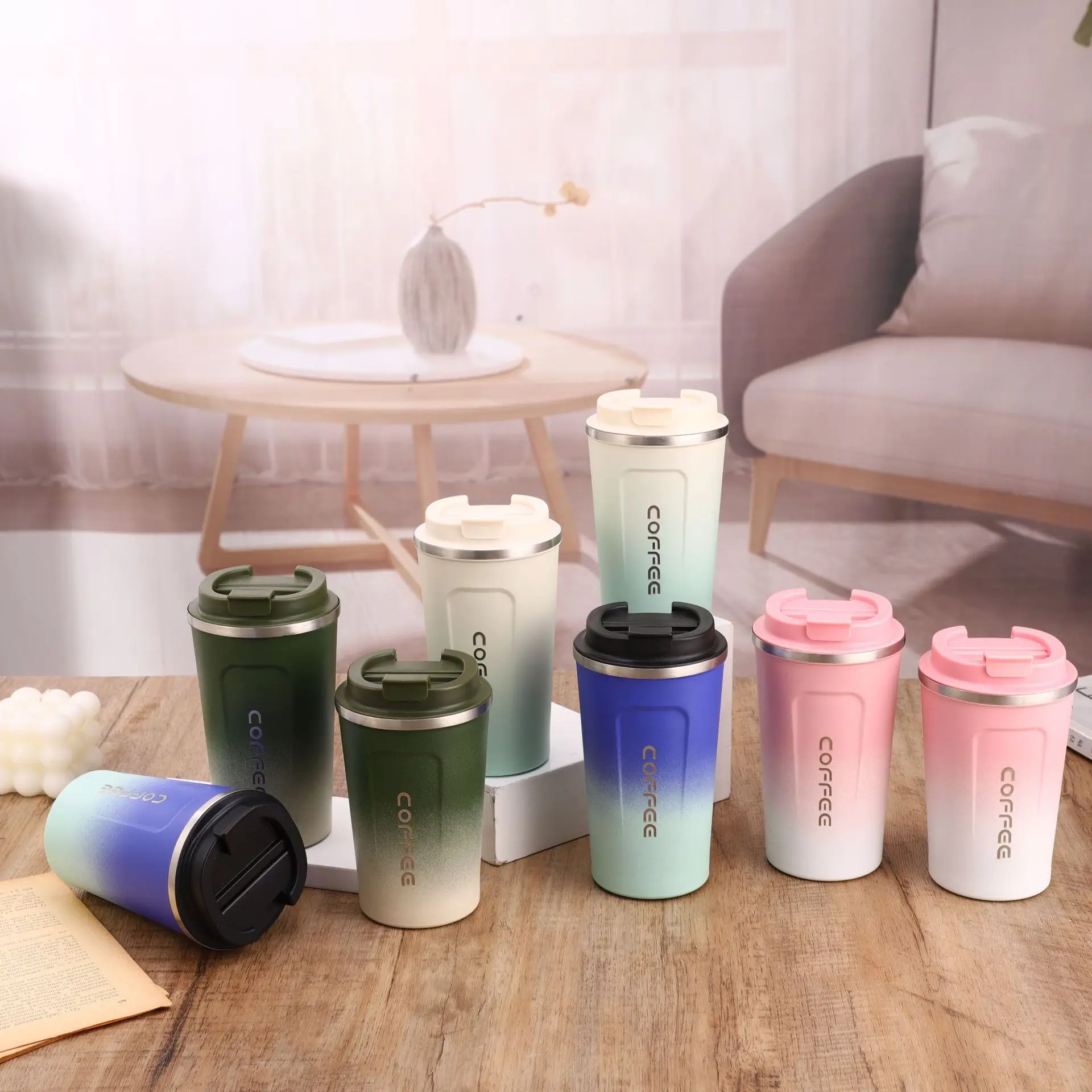 Stainless Steel Coffee Mug 380ml 510lm 304 Material Double Wall Vacuum Insulated Water Cup with Lids Travel Cups Coffee