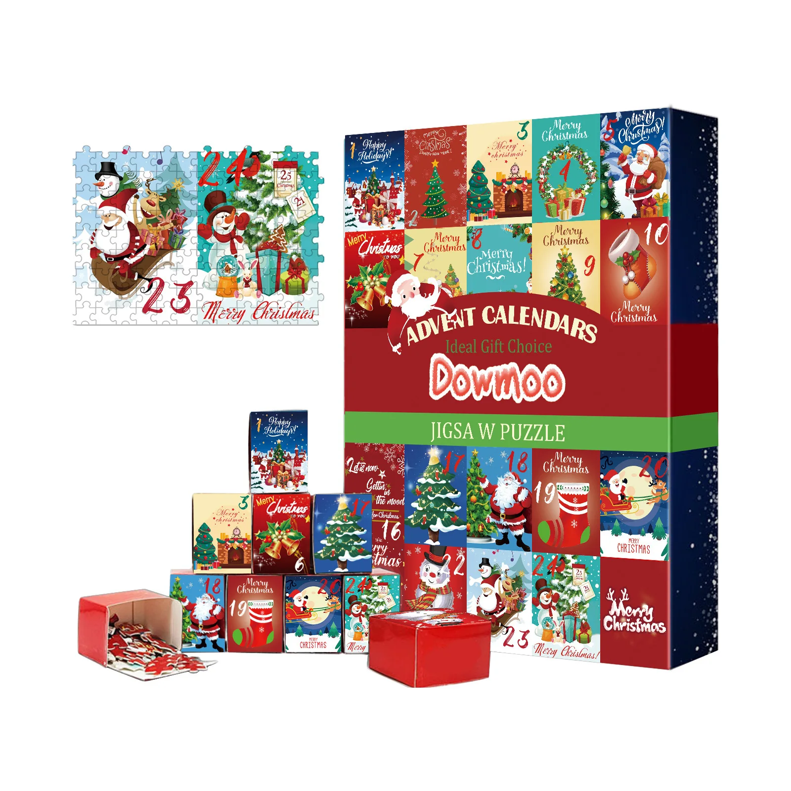 24 Days Advent Calendar Box With Jigsaw Puzzle Toys For Kids Surprise Calendar Puzzle Christmas Gift for Kids
