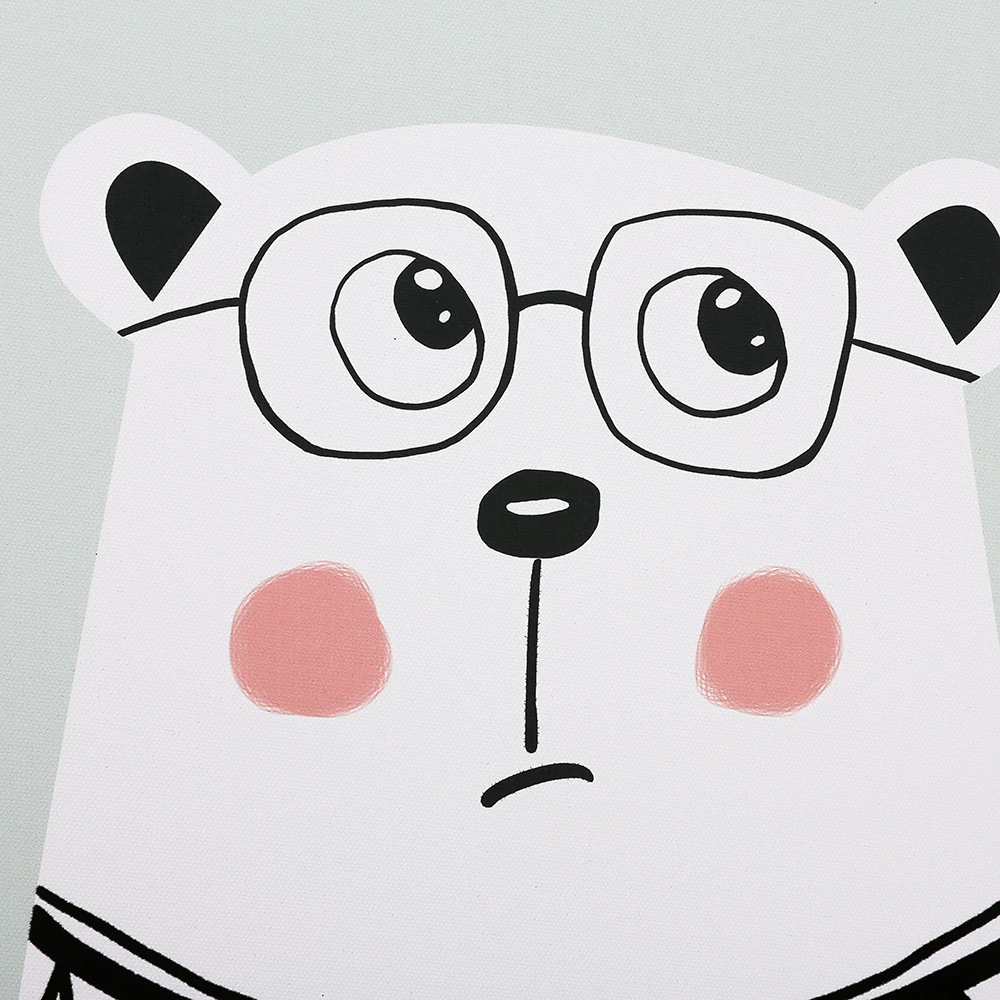 Wall framed pictures cute bear painting for baby room wall decor art