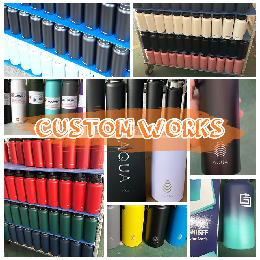 Oem Bpa Free 32Oz Wide Mouth Double Wall Stainless Insulated Thermal Vacuum Flask Sports Water Bottles With Custom Logo