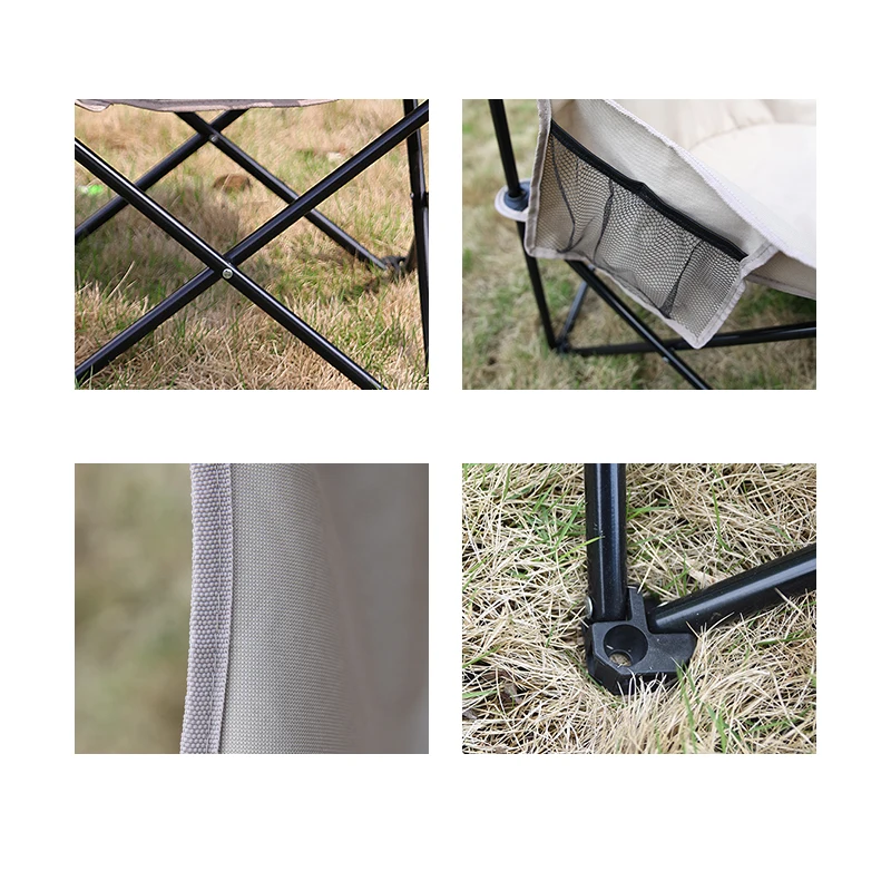 Manufacturer Enlarge Size Heavy Duty Oxford Fabric Folding Portable Outdoor Camping Moon Chair