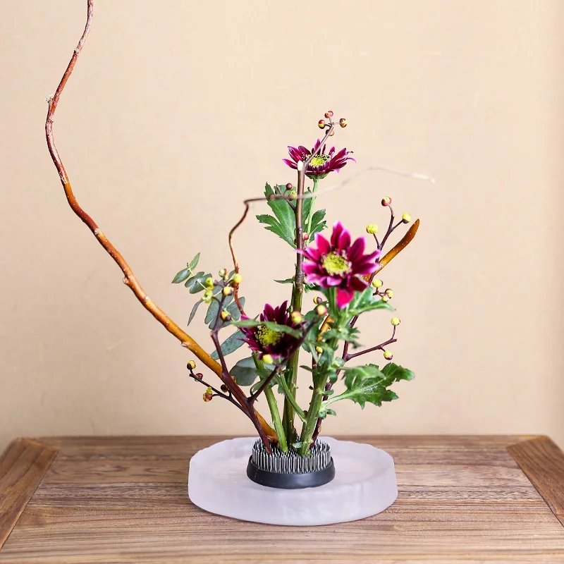 Kenzan Flower Arrangement Stainless Steel Needle Xiaoyuan Liuchifang Japanese Chinese Ware Base Pin Fixation Tool