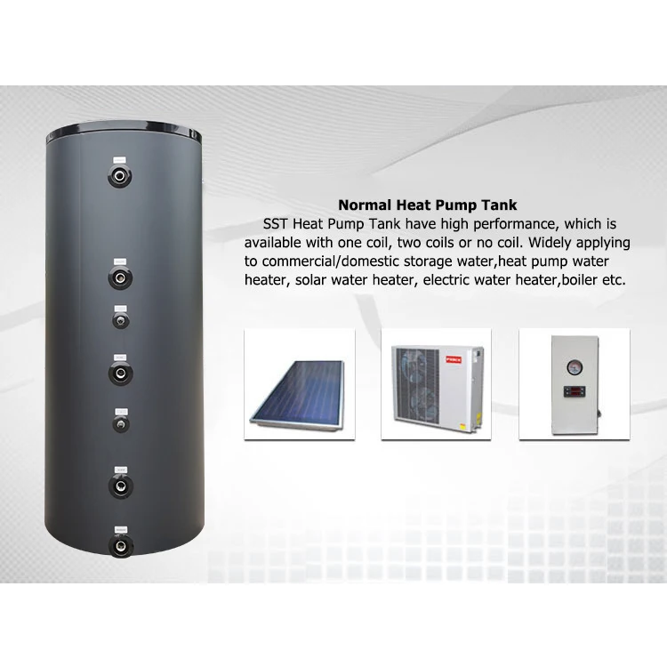 SST Hot water storage tank hotel pressure buffer tank, SUS 304/316/ stainless steel duplex 100l 200l 600l hot buffer tank