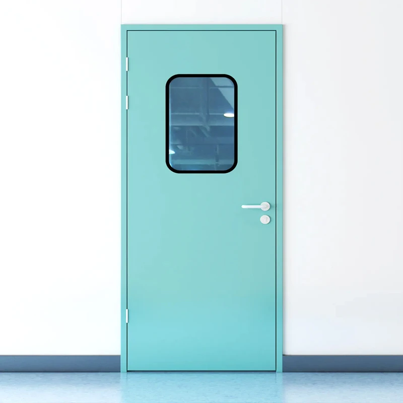 Clean Room Door Metal Steel Manual Stainless Steel Handle Fingerprint Smart Steel Locks GMP Door