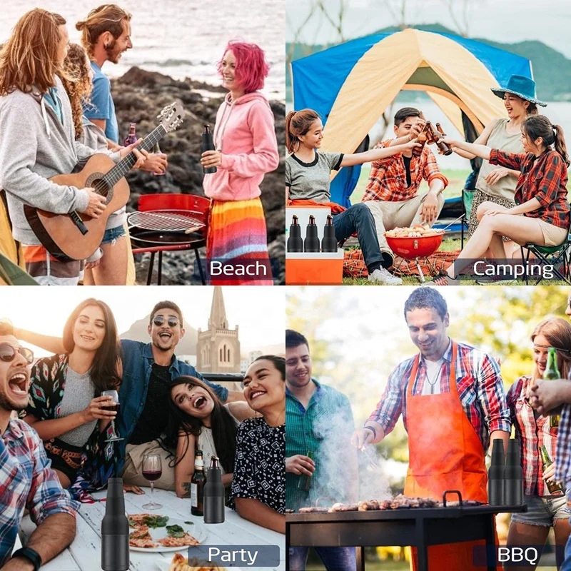 Double Wall Stainless Steel Vacuum Insulated Can Coole Thermo beer Tumbler 3-in-1 Beer Soda Bottle can cooler 12OZ with Beer Ope