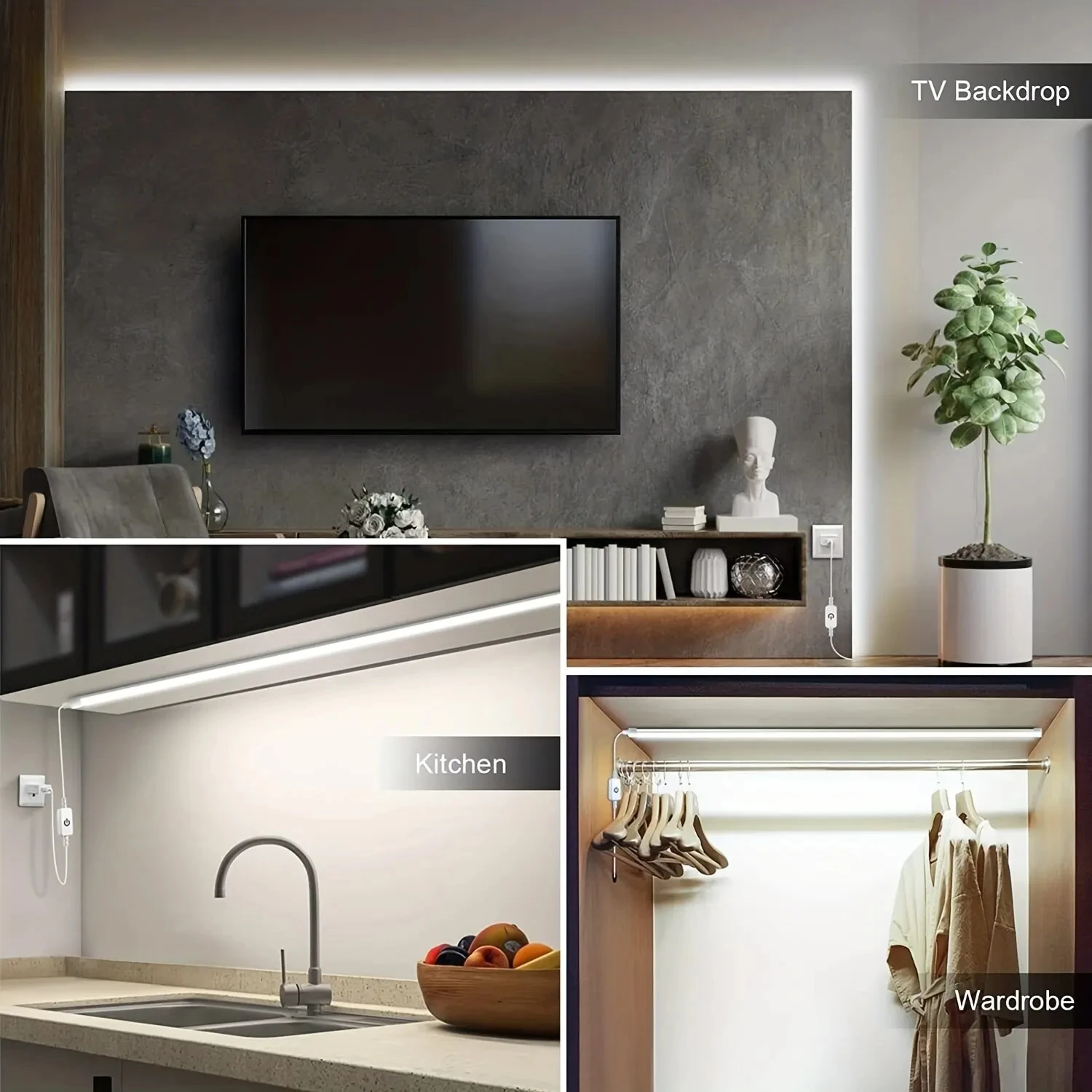 5V USB Led Strip Lights Waterproof Flexible LED Neon Tape Lights for Bathroom Cabinet Home Decor Room TV
