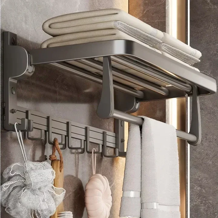 Modern Design High Quality Thick Aluminum Wall Mounted Bathroom Phone Shelf & Toilet Paper Holder Accessories