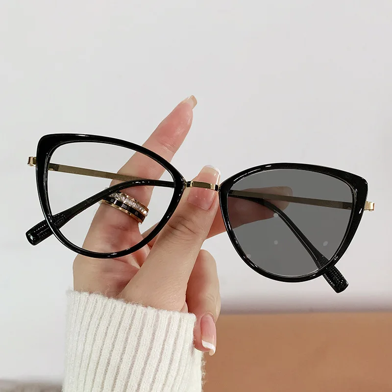 2023 новые трендовые фотохромные очки против синего света модные кошачий глаз