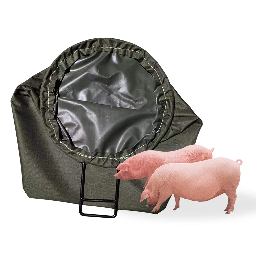 Best Quality Pig Head Canvas Bag 36cm Iron Ring Thickened  Pig Integrated Bag Cover for Injection Pig farm