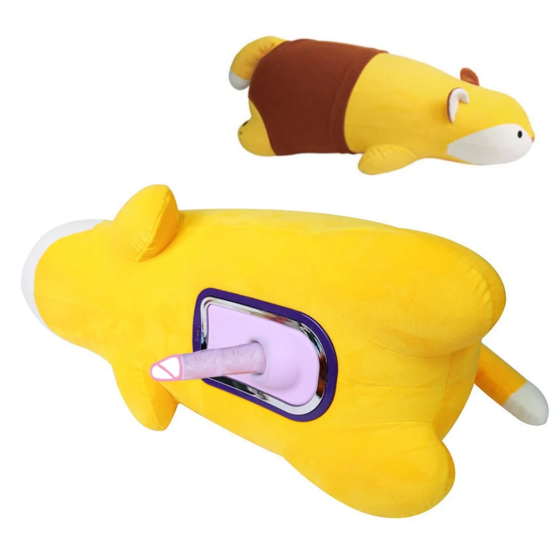 Remote Control Electric Automatic Retractable Strong Thrusting Dildo     Cute Stuffed Animal Doll Machine Masturbation For Woman