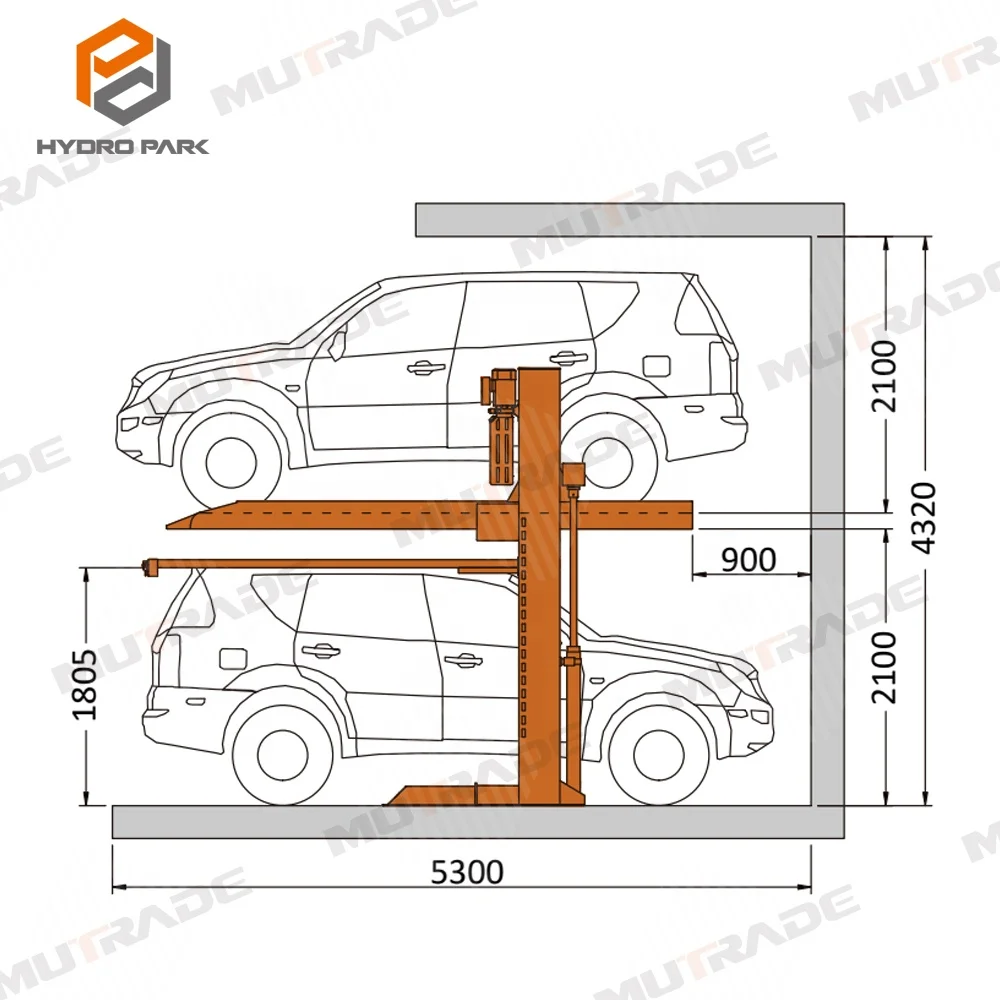 Vehicle Parking Lift China Elevator Vertical Parking Equipment Two Post Parking