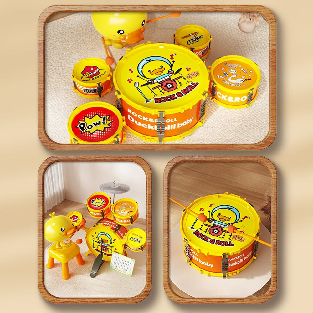 2024 Hot selling product indoor play realistic sounds big band musical instrument jazz drum toy for kids juguetes para los ninos
