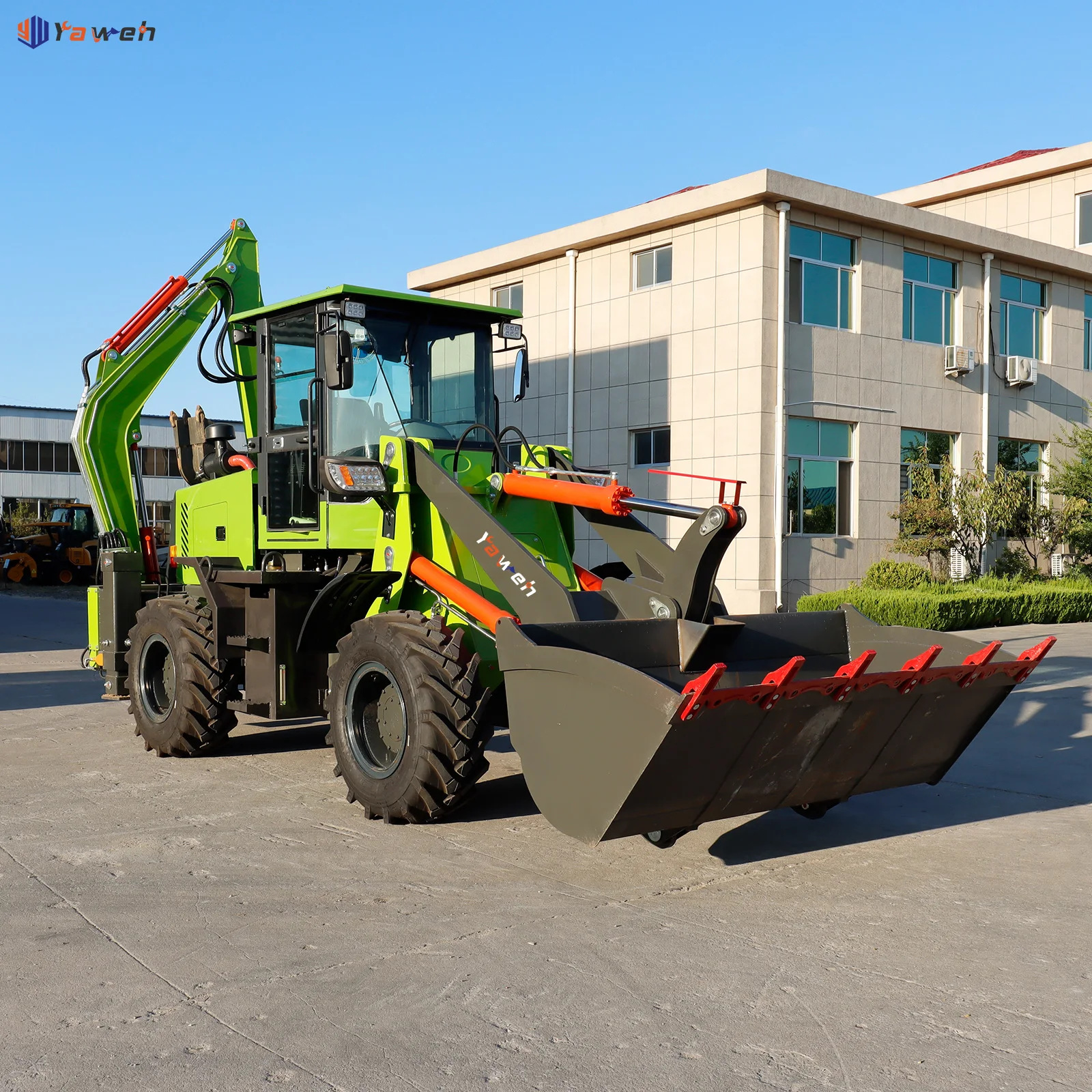 Yaweh 20-40 china joystick controls compact tractor mini wheeled tractor backhoe excavator loader jcb price