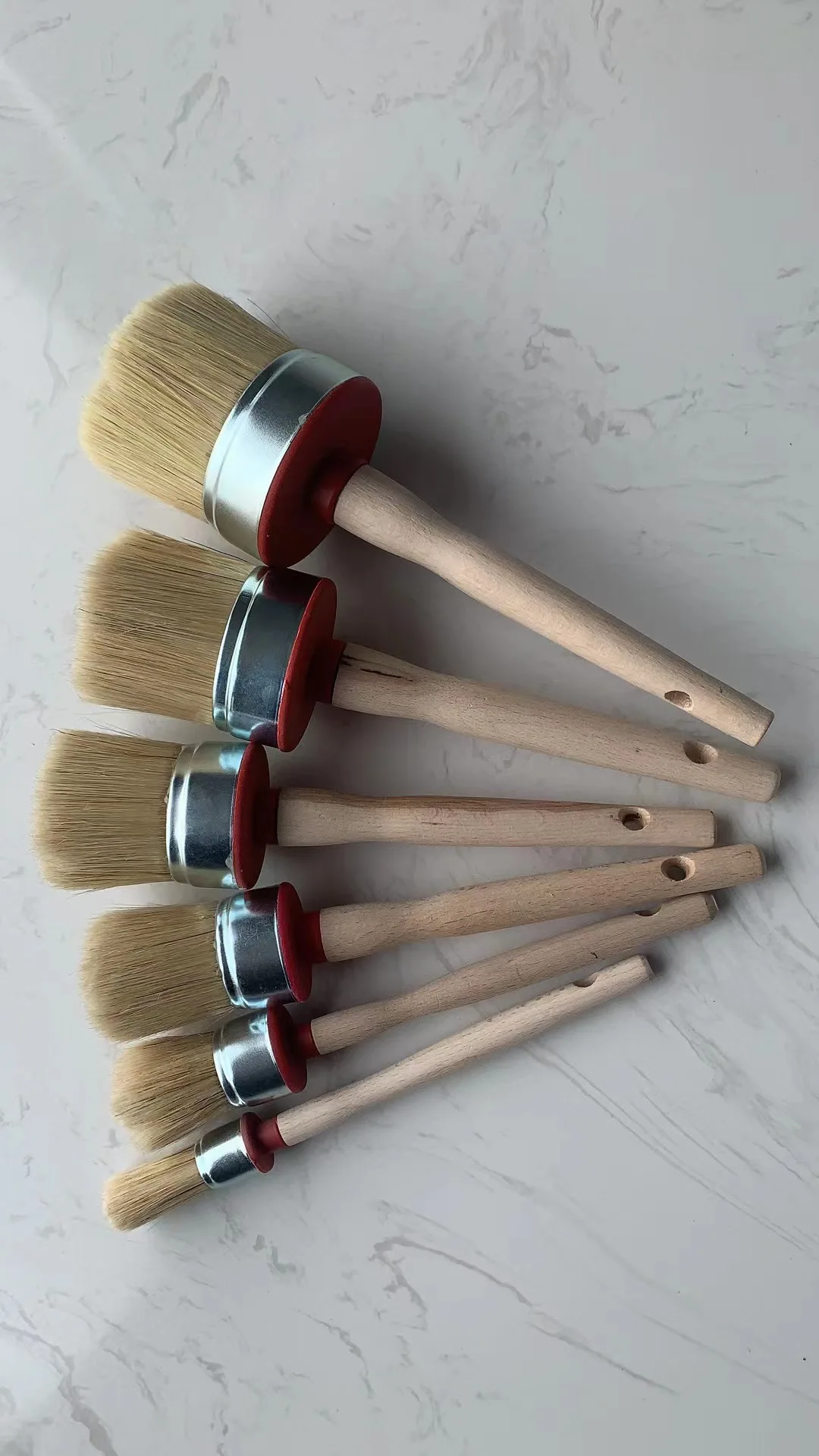 20 White Bristle detailing brush Cleaning round  Paint Brush