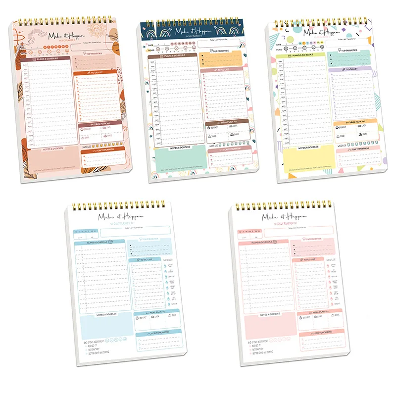 A5 English Schedule Book Retro simple daily weekly time management plan notes