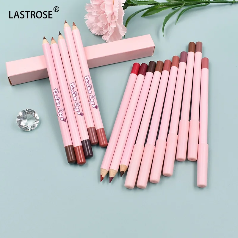 2024 Private Label Vegan Creamy Waterproof Long-lasting Pink Lip Liner Pencil High Pigment Makeup Matte Lipstick Brown Lipliner