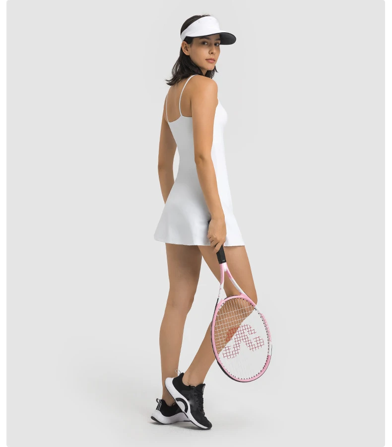 New one piece skirt with chest pads outdoor golf leisure training dress fitness high elastic yoga tennis clothes dress