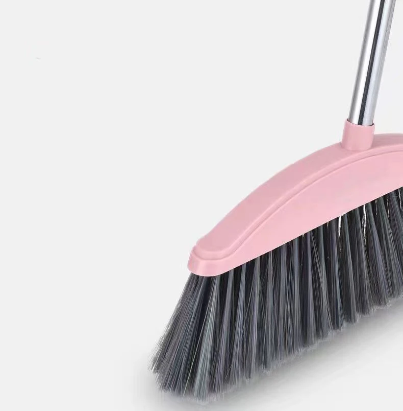 New Sweeping Broom Set Wholesale Household Soft Broom Plastic Stainless Steel Broom Long Scraping Dustpan Combination.