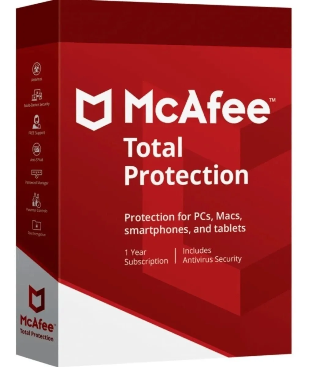 McAfee антивирусный + межсетевой экран, пятилетнее неограниченное оборудование, активация, онлайн-код ключа, розничный ключ