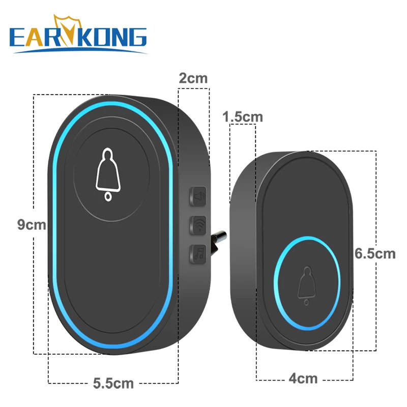  58 sound compatible 433MHz wireless detectors Intelligent Wireless Doorbell Strobe Alarm System