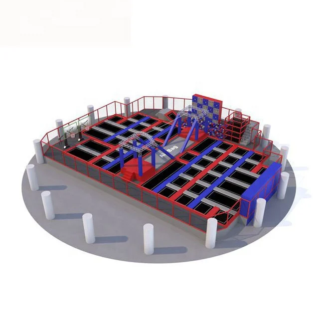 
Small size amusement park equipment bungee jumping commercial indoor trampoline park 